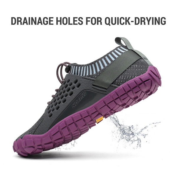 Women's Quick-Dry Aqua Water Shoes - GREY PURPLE - 3